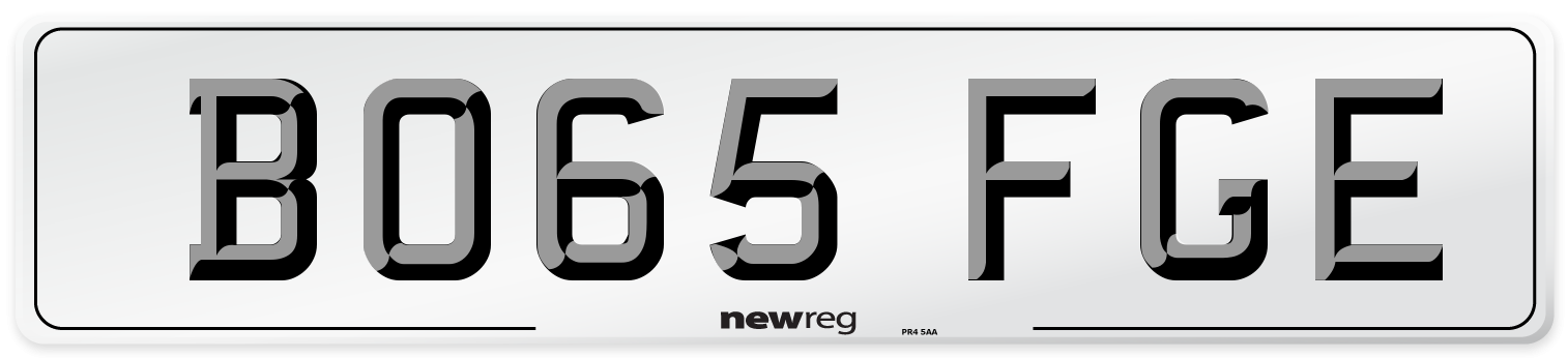 BO65 FGE Number Plate from New Reg